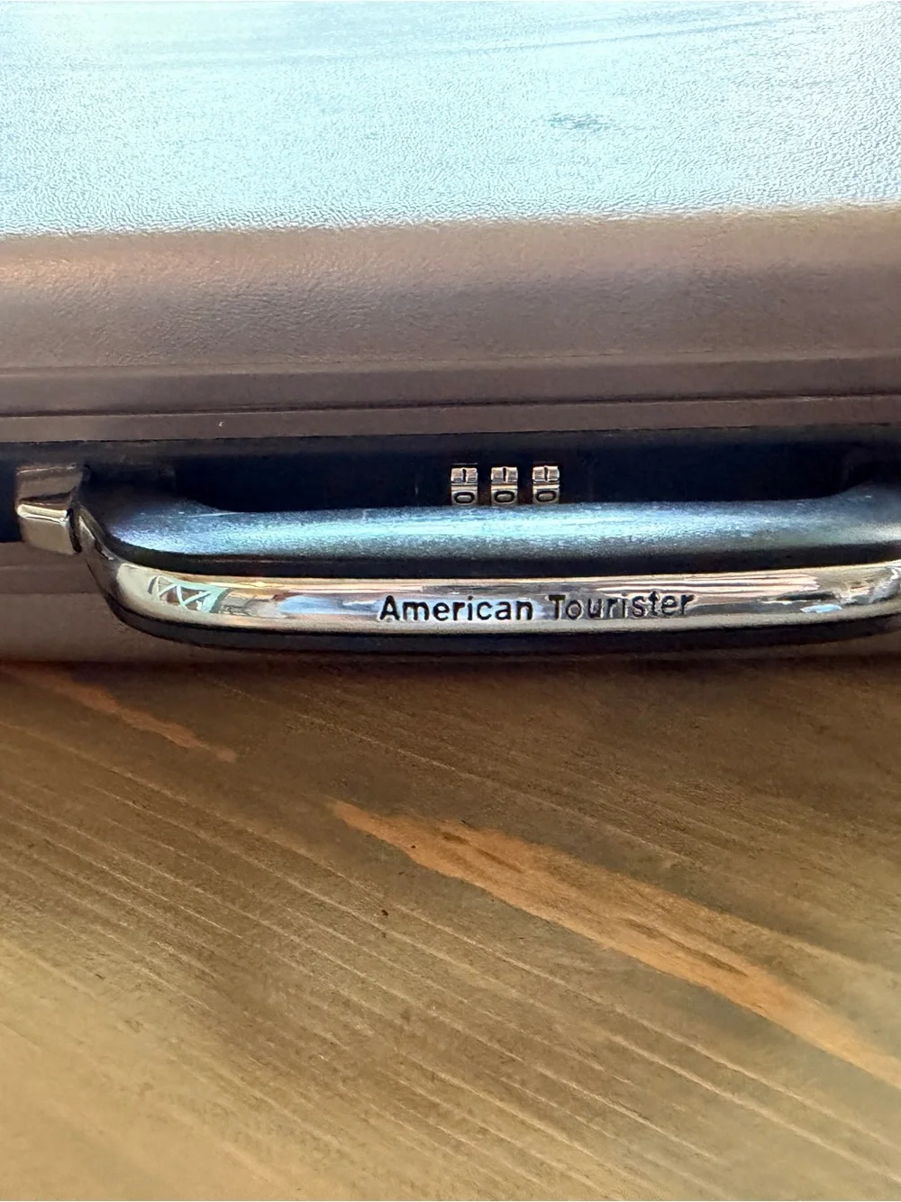 American Tourister Black and Silver Luggage Handle with Combination Lock